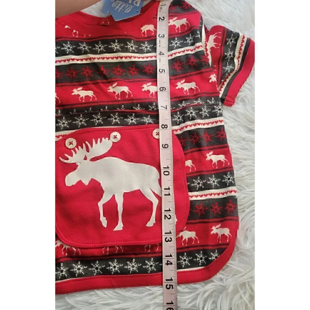 Little Blue House By Hatley Fair Isle Moose Dog Top Sz M New